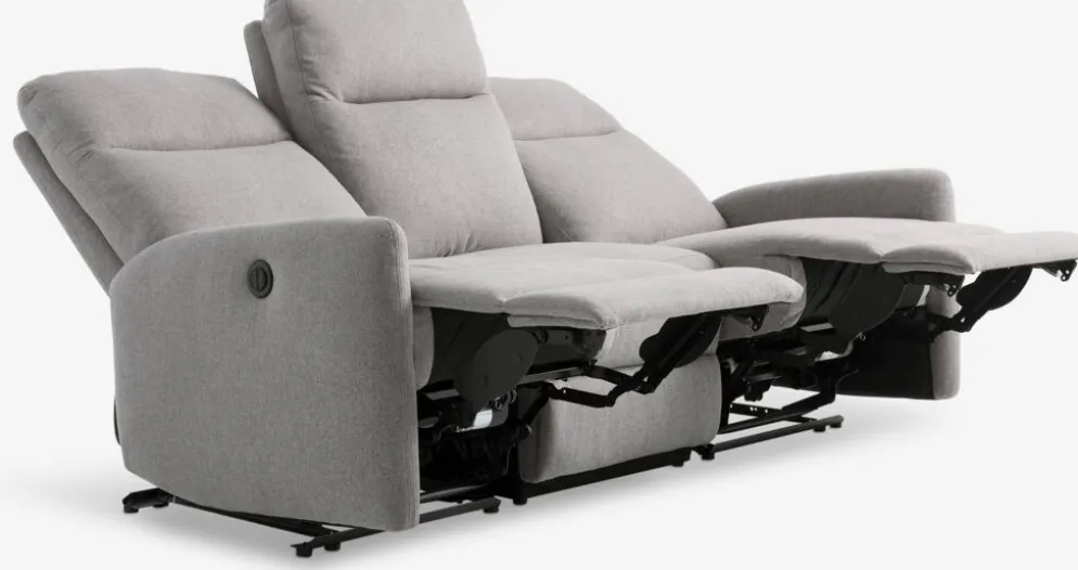 VONSILDCanapé VONSILD 3 places inclinable électrique gris clair