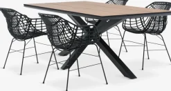 YPNASTED + ILDERHUSEYPNASTED L215 table naturel + 4 ILDERHUSE chaises noir